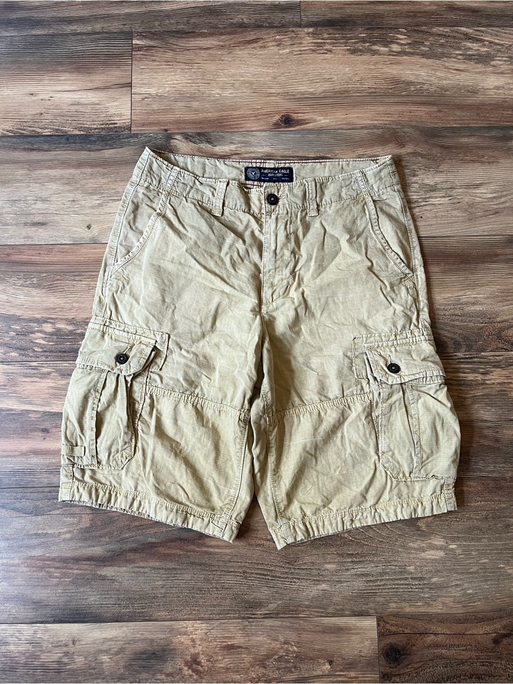 American Eagle Longboard Y2K Vintage Cargo Shorts Men’s 31 Khaki Cotton Ripstop